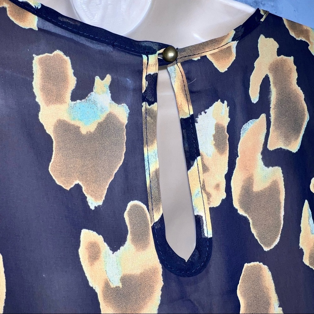 One Story 90s Sheer Overlay Abstract Romper Shorts USA Made Women’s M - Picture 5 of 7